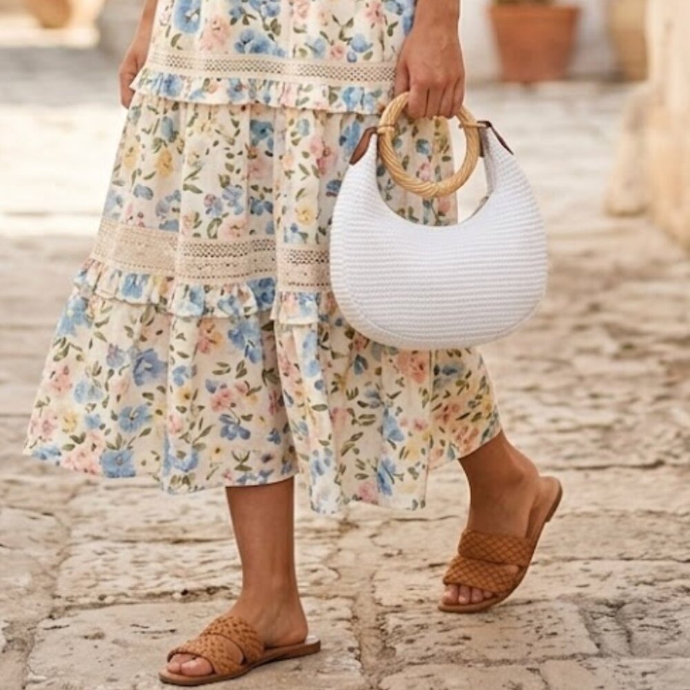 A . New Day Boho Bracelet Handbag in White NWT